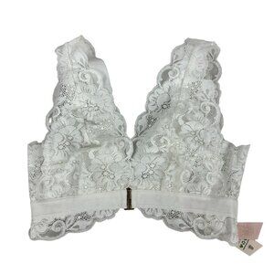 We Are HAH Womens "Got Ur Back" Lace Bralette Size XS White